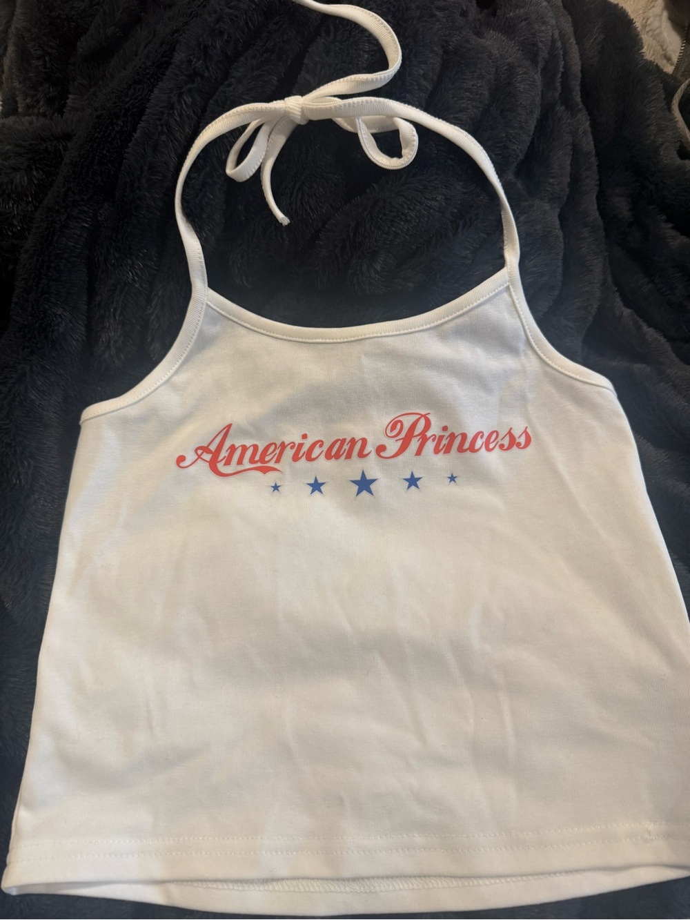 American Princess White Halter Crop Top